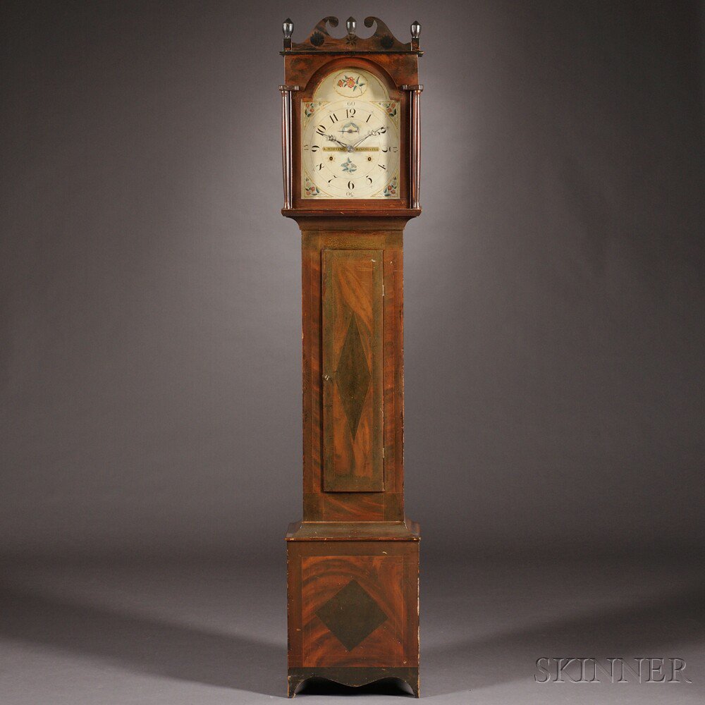 Appraisal: Riley Whiting Rufus Cole Painted Tall Clock Winchester Connecticut and