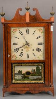 Appraisal: Eli Terry Federal mahogany pillar and scroll clock with wood