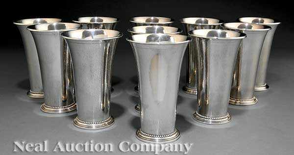 Appraisal: A Fine Set of Twelve Georg Jensen Sterling Silver Beakers