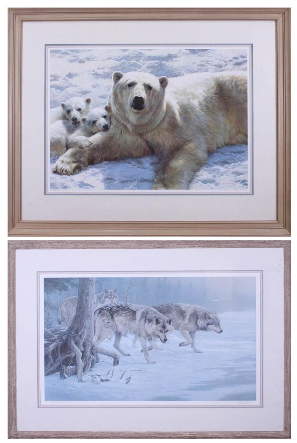 Appraisal: TWO WILDLIFE PRINTS Carl Brenders Belian b offset lithograph Mother