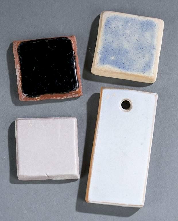 Appraisal: Group of UND glaze test tiles A group of glaze