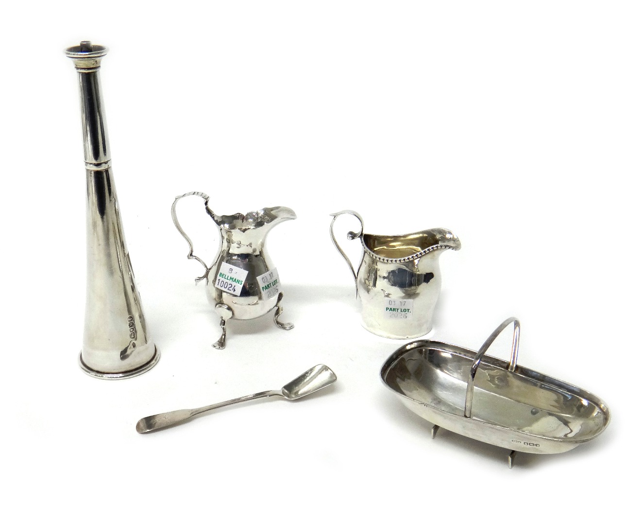 Appraisal: Silver and silver mounted wares comprising a cream jug of