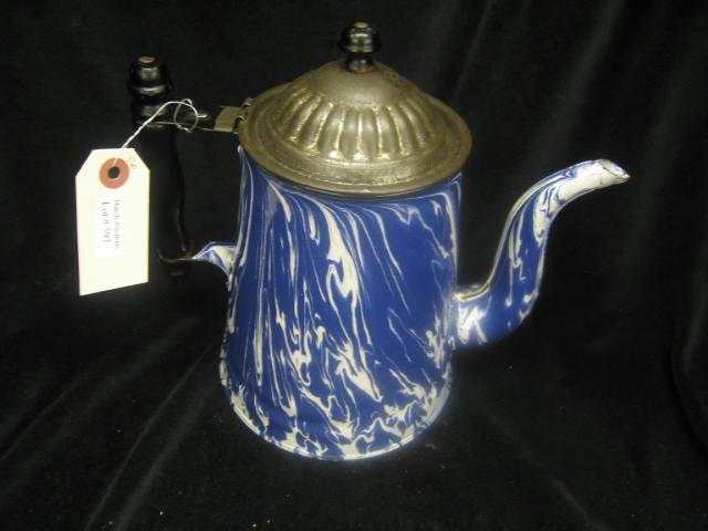 Appraisal: Blue Swirl Enamelware Coffeepot