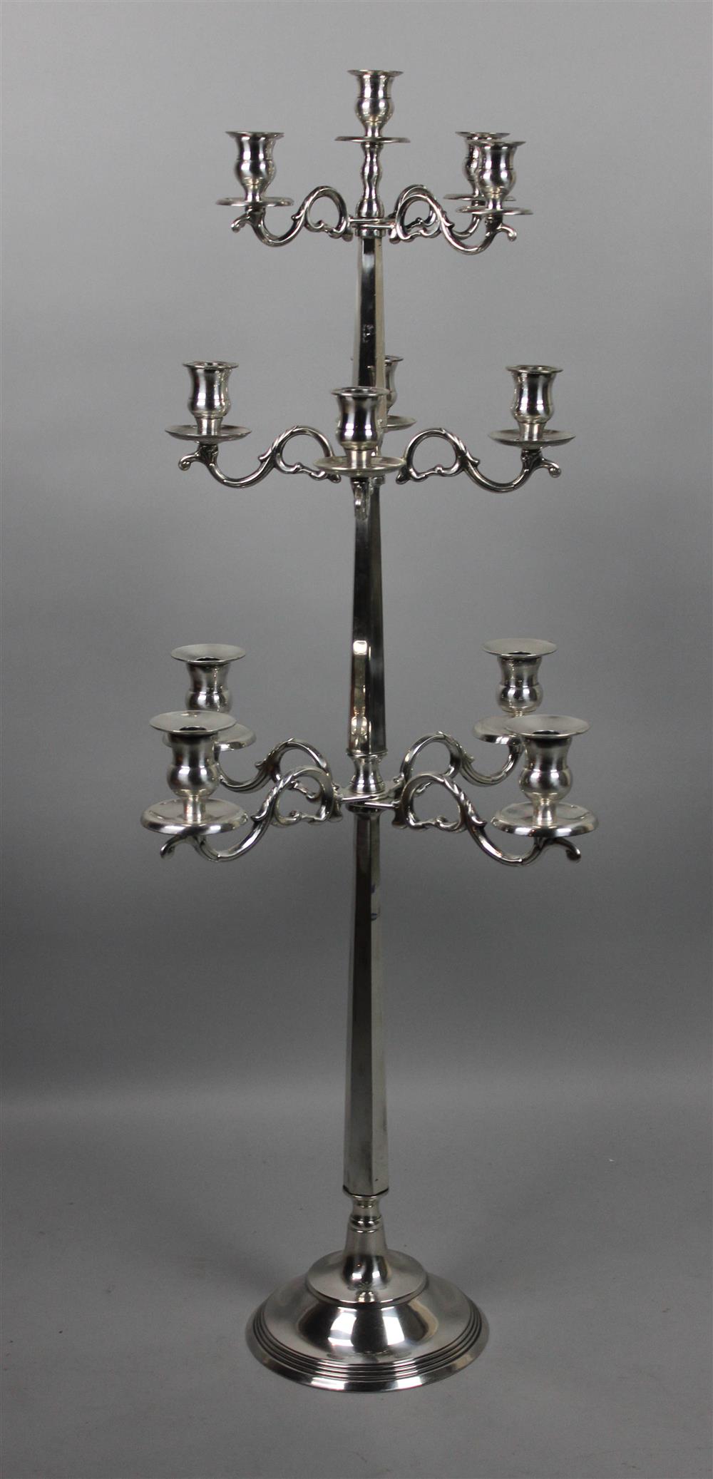 Appraisal: PALACE SIZE SILVERPLATED BRANCHING CANDLEABRA ESTATE OF TOM CLANCY consisting