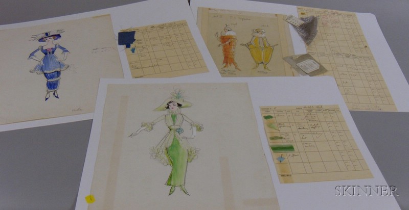 Appraisal: Eleven Unframed Costume Designs by Robert Fletcher including three pen