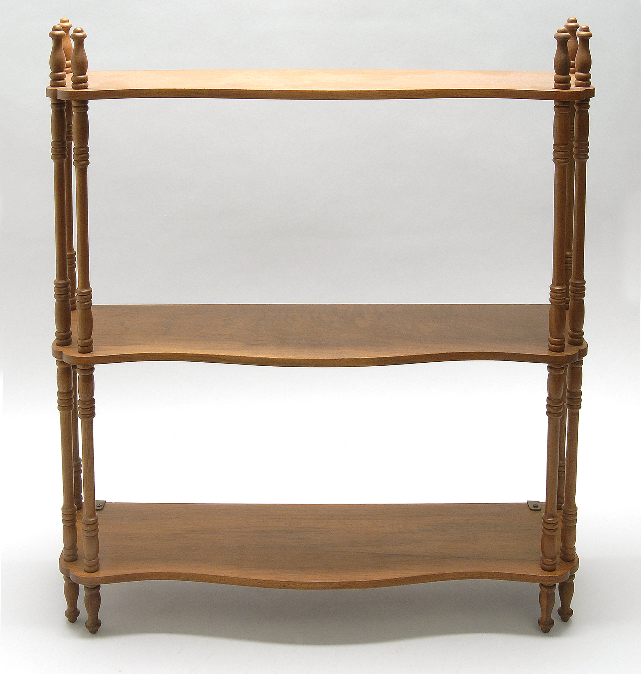 Appraisal: LATE TH CENTURY THREE-TIER WALNUT SHELF in walnut with turned