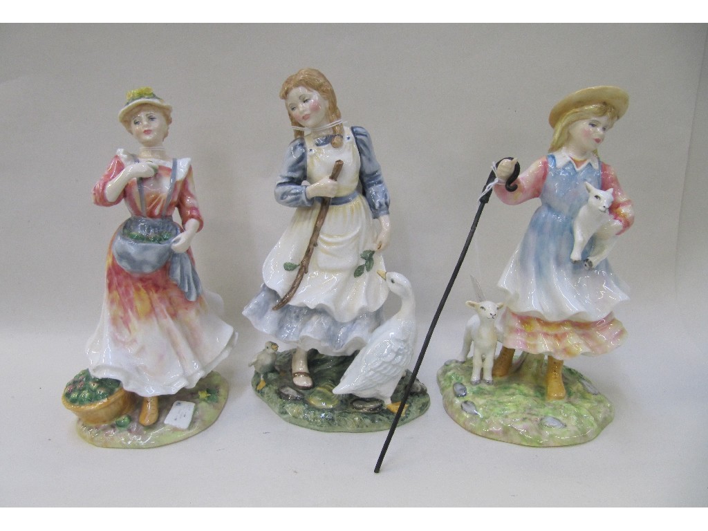 Appraisal: Three Royal Doulton figures Country Love HN The Goose Girl