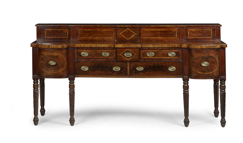 Appraisal: SCOTTISH REGENCY MAHOGANY STAGEBACK SIDEBOARD EARLY TH CENTURY the set-back