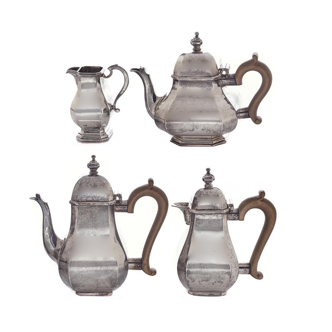 Appraisal: A LOT OF ENGLISH STERLING HOT BEVERAGE SET SEBASTIAN GARRARD