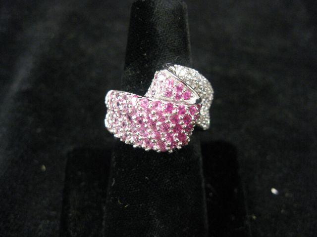 Appraisal: Pink Sapphire Ring graduating light pink to vivid pink gems