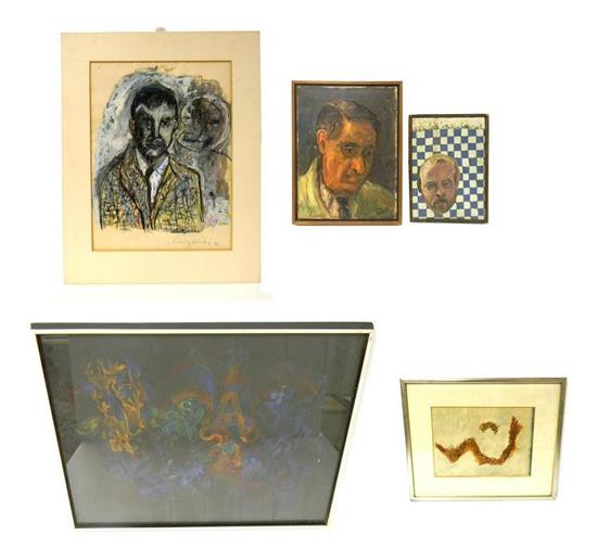 Appraisal: Five modern works Gandy Brodie American - Klee mixed media