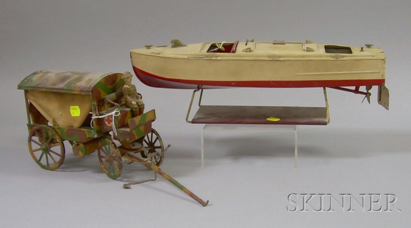 Appraisal: Two Tin Toys a red and white 's Lionel tin