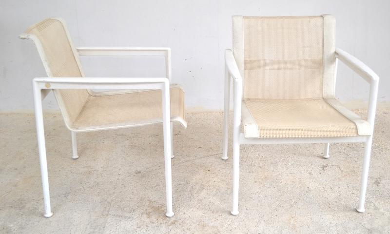 Appraisal: TWO WHITE OUTDOOR CHAIRS BY B B ITALIA TWO WHITE