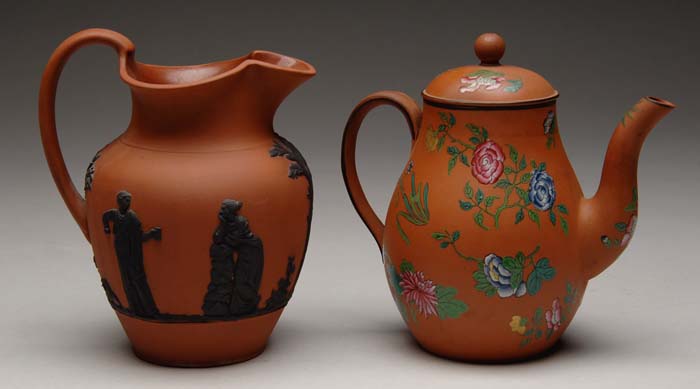 Appraisal: TWO EARLY PIECES OF DECORATED WEDGWOOD - h covered teapot