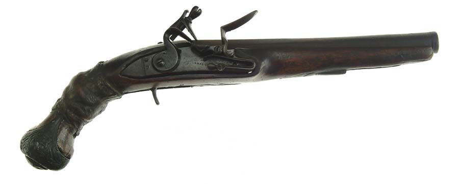 Appraisal: UNIDENTIFIED FLINTLOCK PISTOL Cal - part oct bbl The lockplate