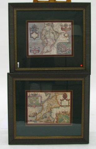 Appraisal: Pair of framed decorator Irish map prints as framed each