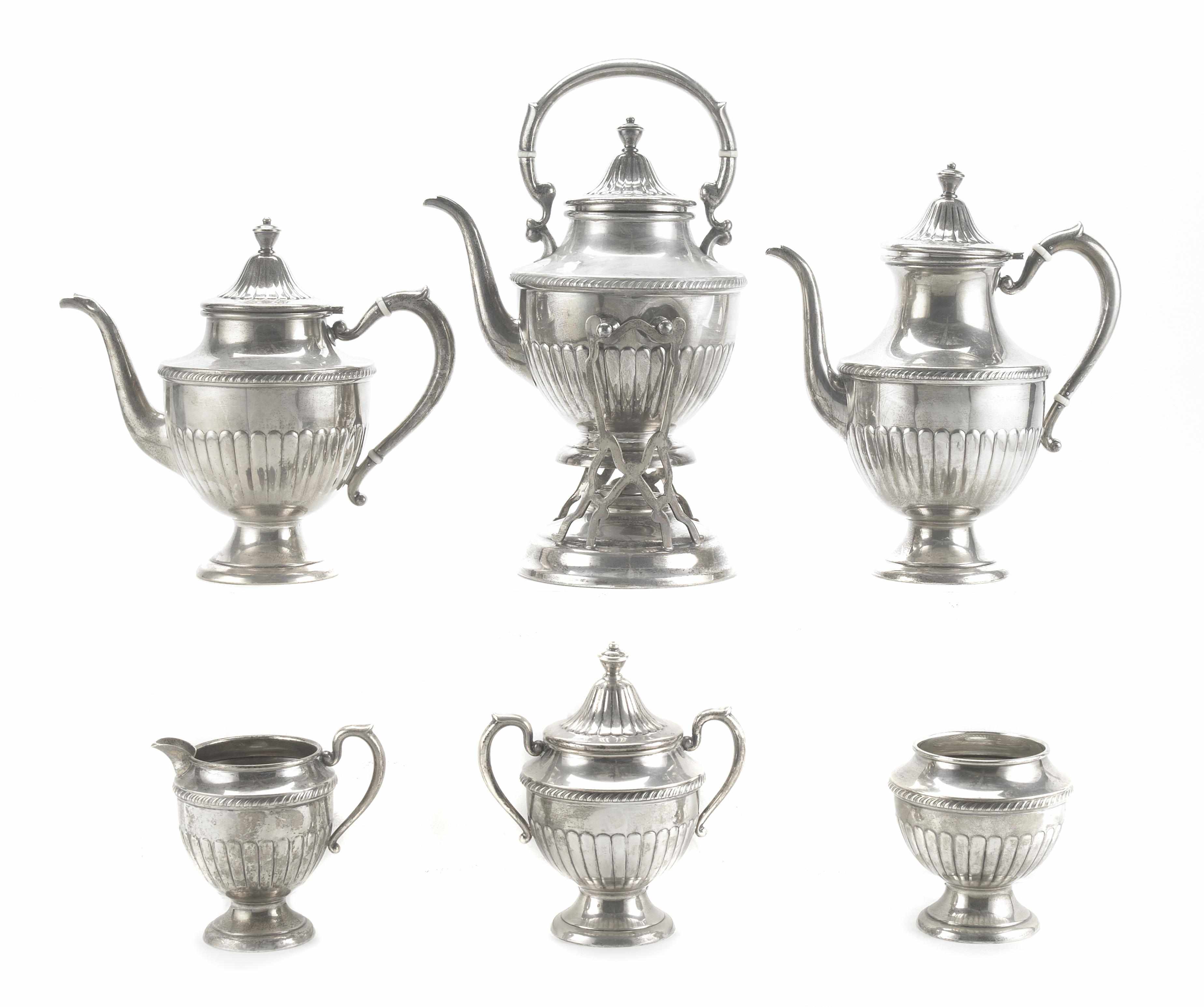 Appraisal: An American sterling silver six piece tea and coffee service