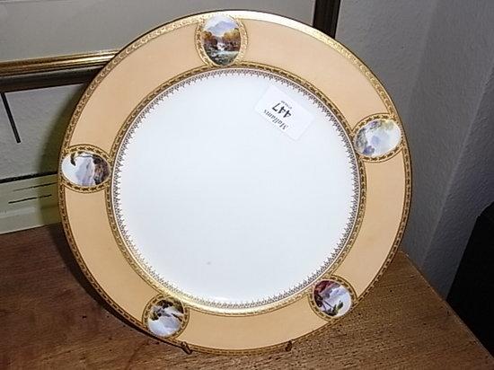 Appraisal: A ROYAL WORCESTER CABINET PLATE having gilt and oval panelled