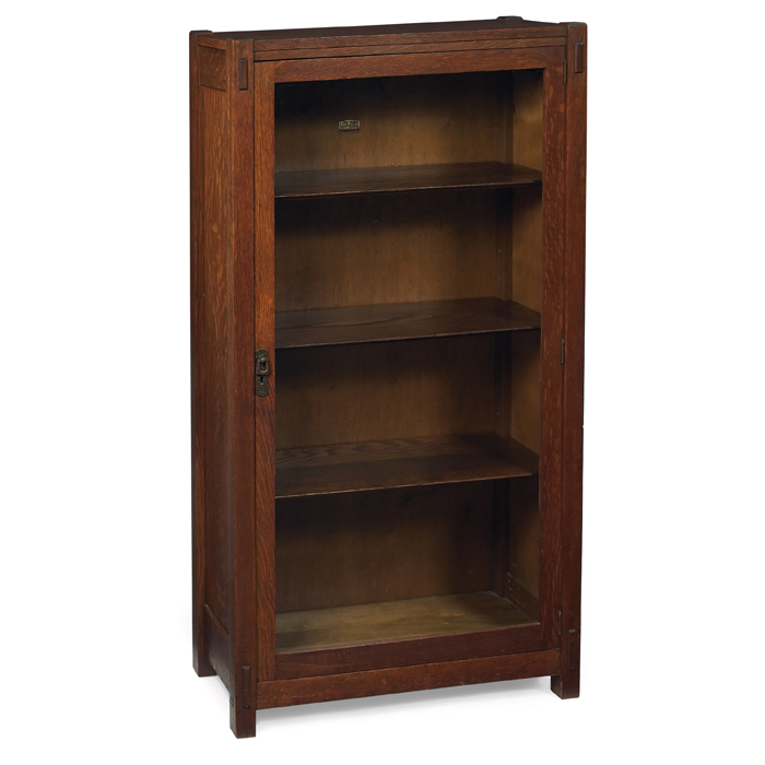 Appraisal: Lifetime bookcase similar to single door with original hardware thru-tenon