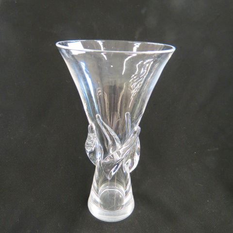 Appraisal: Steuben Crystal Tall Vase swirling applied decoration signed