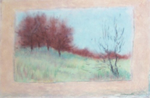 Appraisal: Untitled Spring Landscape Pastel on Paper Allegretti Marjorie x inches