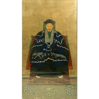 Appraisal: th Century Chinese School Ancestor Portrait Gouache Painting on Paper