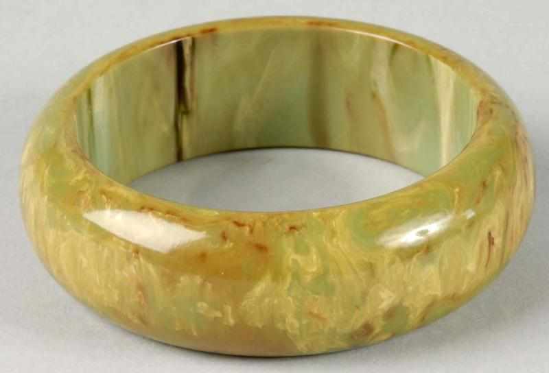 Appraisal: Bakelite Green Brown Marbelized Bracelet Condition Excellent Size - Dia