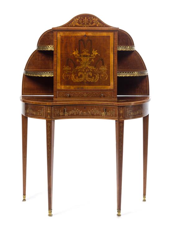 Appraisal: Sale Lot An English Gilt Metal Mounted Mahogany Satinwood and