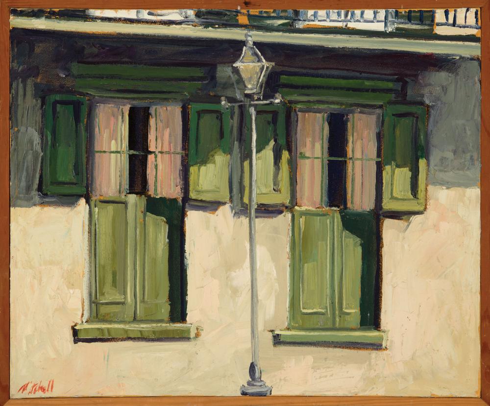 Appraisal: James Michalopoulos American New Orleans b Architectural Portrait oil on