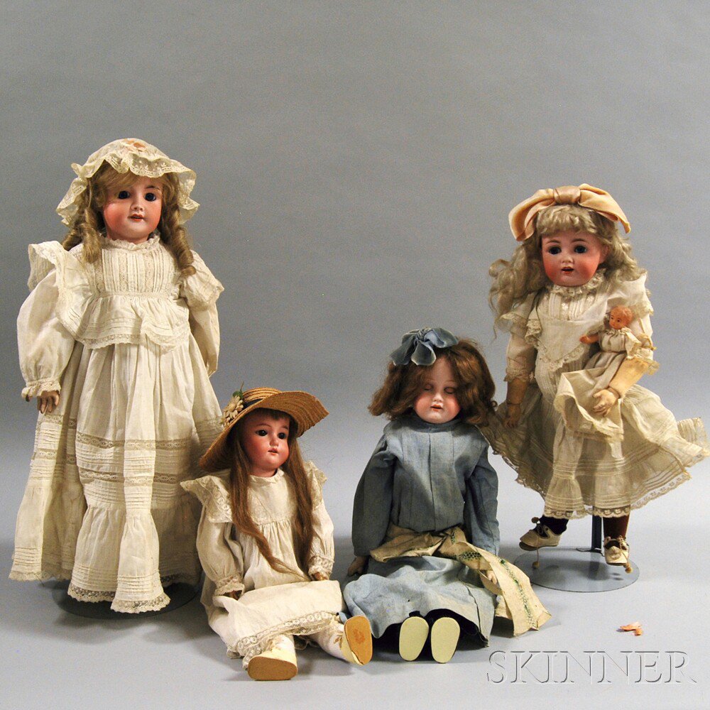 Appraisal: Four Bisque Dolls France and Germany an S F B