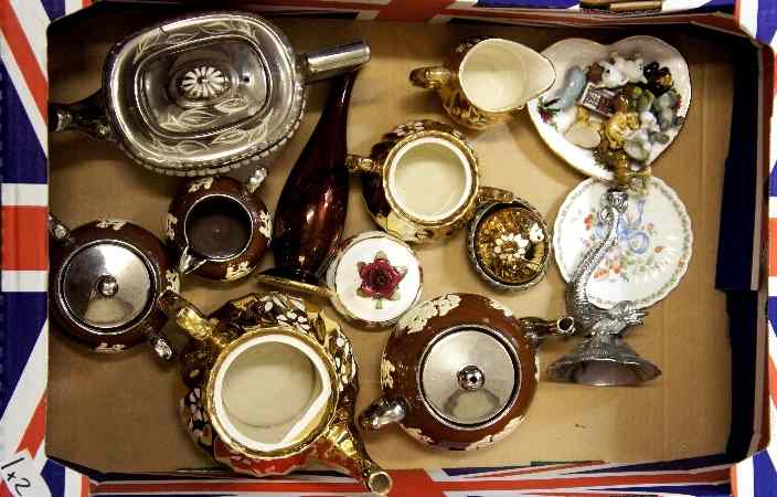 Appraisal: Two Trays of Mixed Ceramics and Glass to include Wade