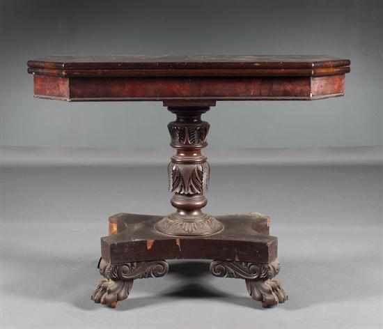 Appraisal: Classical Revival mahogany flip-top games table late th century with