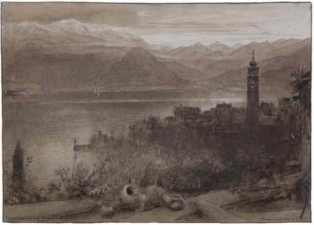 Appraisal: Albert GoodwinPALLANZA LAGO MAGGIORIsigned lower right inscribed lower leftpen and