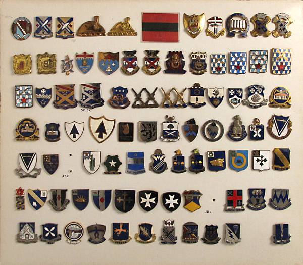 Appraisal: A group of Distinctive Unit Insignia Comprising some examples mounted