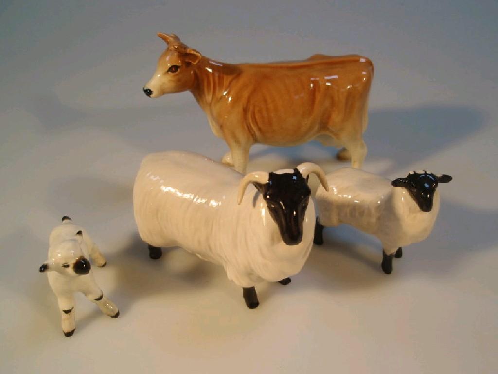 Appraisal: A Beswick Black Faced Ram a sheep and a lamb