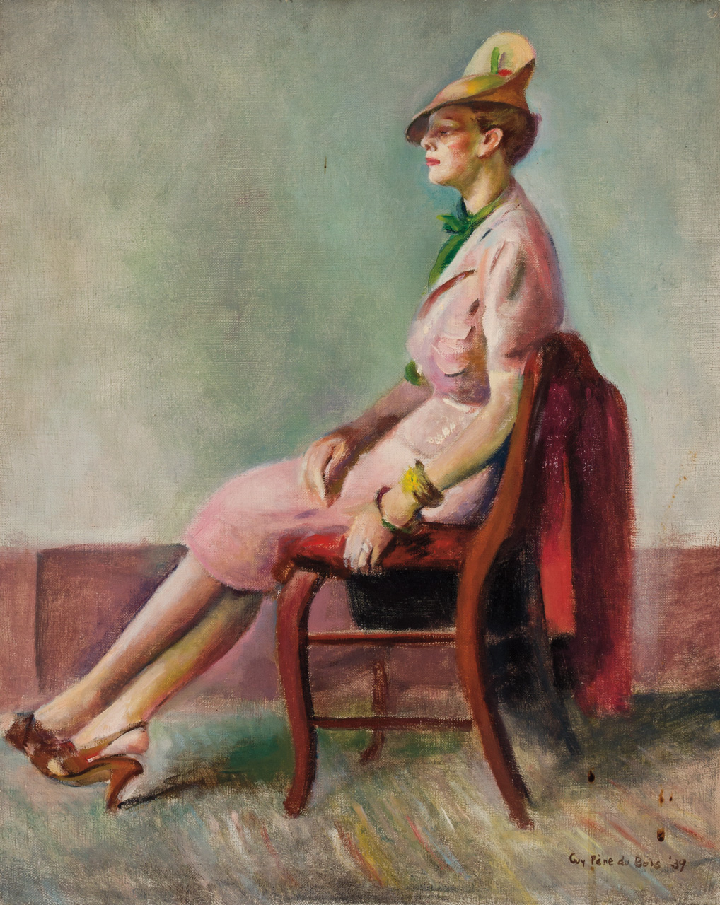 Appraisal: GUY PENE DU BOIS American - Woman in Pink Dress