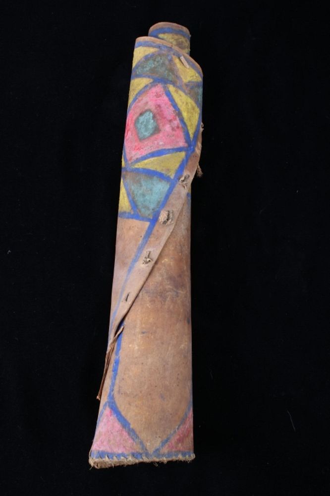 Appraisal: Crow Polychrome Parfleche Headdress Case c 's Offered for sale