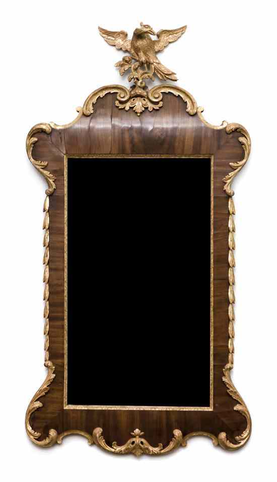 Appraisal: A Chippendale Style Mahogany and Parcel Gilt Mirror the broken