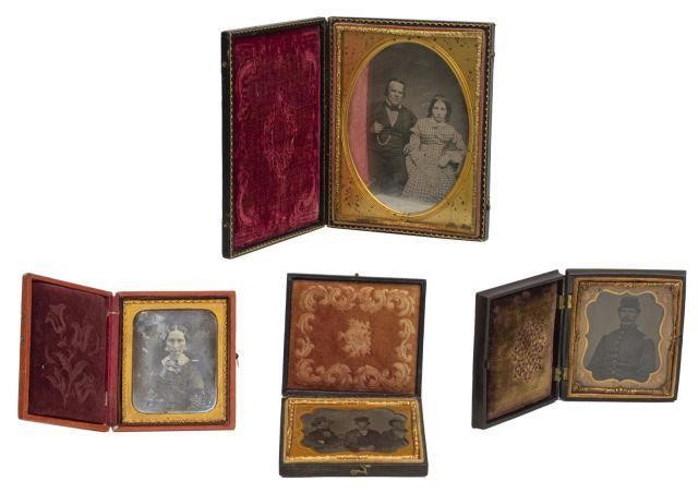 Appraisal: lot of Cased Daguerreotypes an ambrotype images Union Civil War