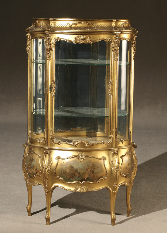 Appraisal: Louis XV Style Giltwood and Gesso 'Vernis Martin' Decorated Serpentine