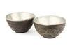 Appraisal: PAIR ORIENTAL COCOANUT BOWLS - Finely Carved Cocoanut Bowls with