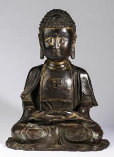 Appraisal: Chinese bronze Buddha of Tathagata h Chinese bronze Buddha of