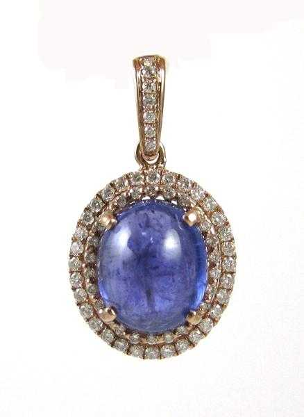 Appraisal: TANZANITE DIAMOND AND ROSE GOLD PENDANT The k rose gold