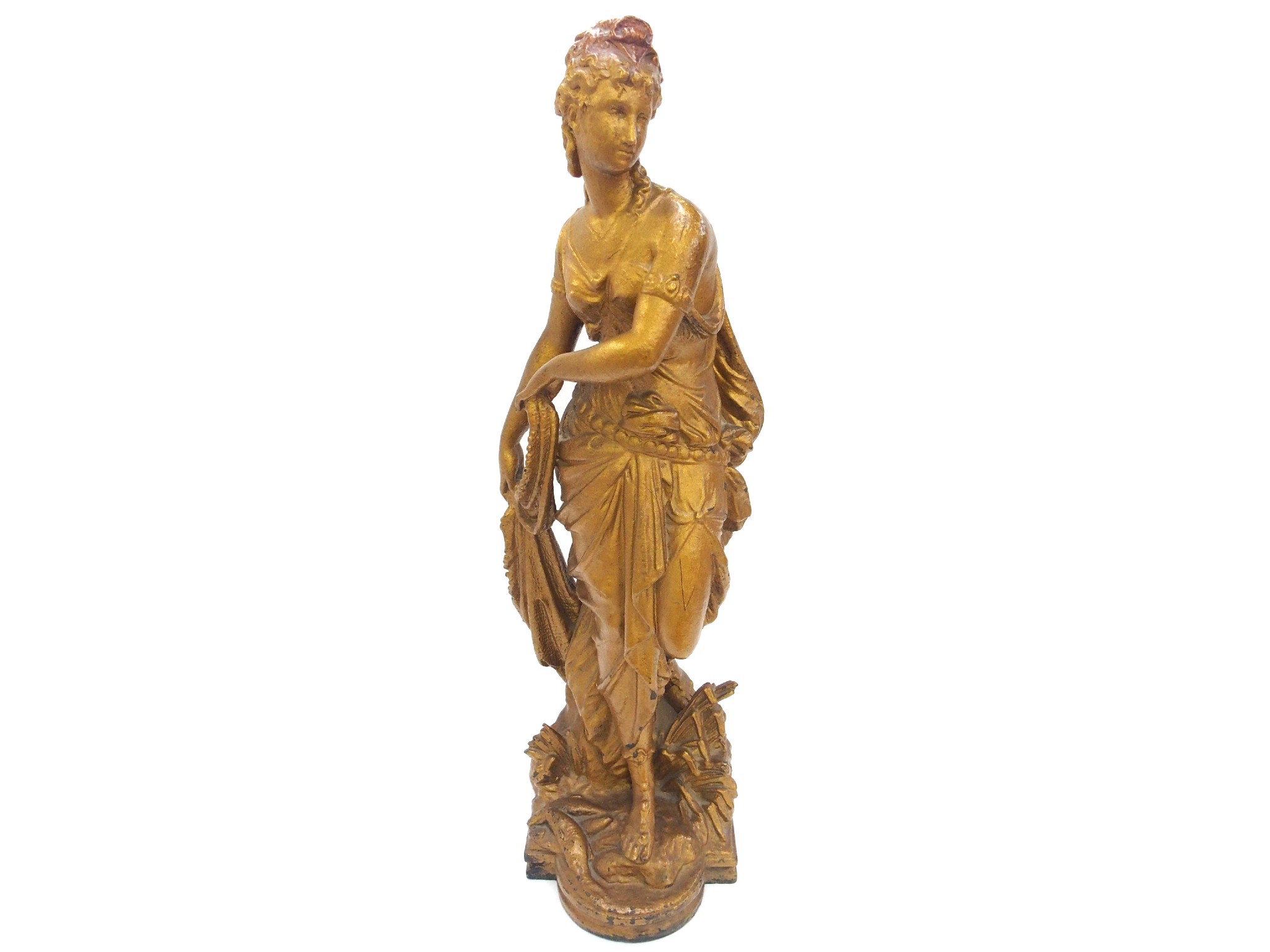 Appraisal: Cast gilt metal classical figure