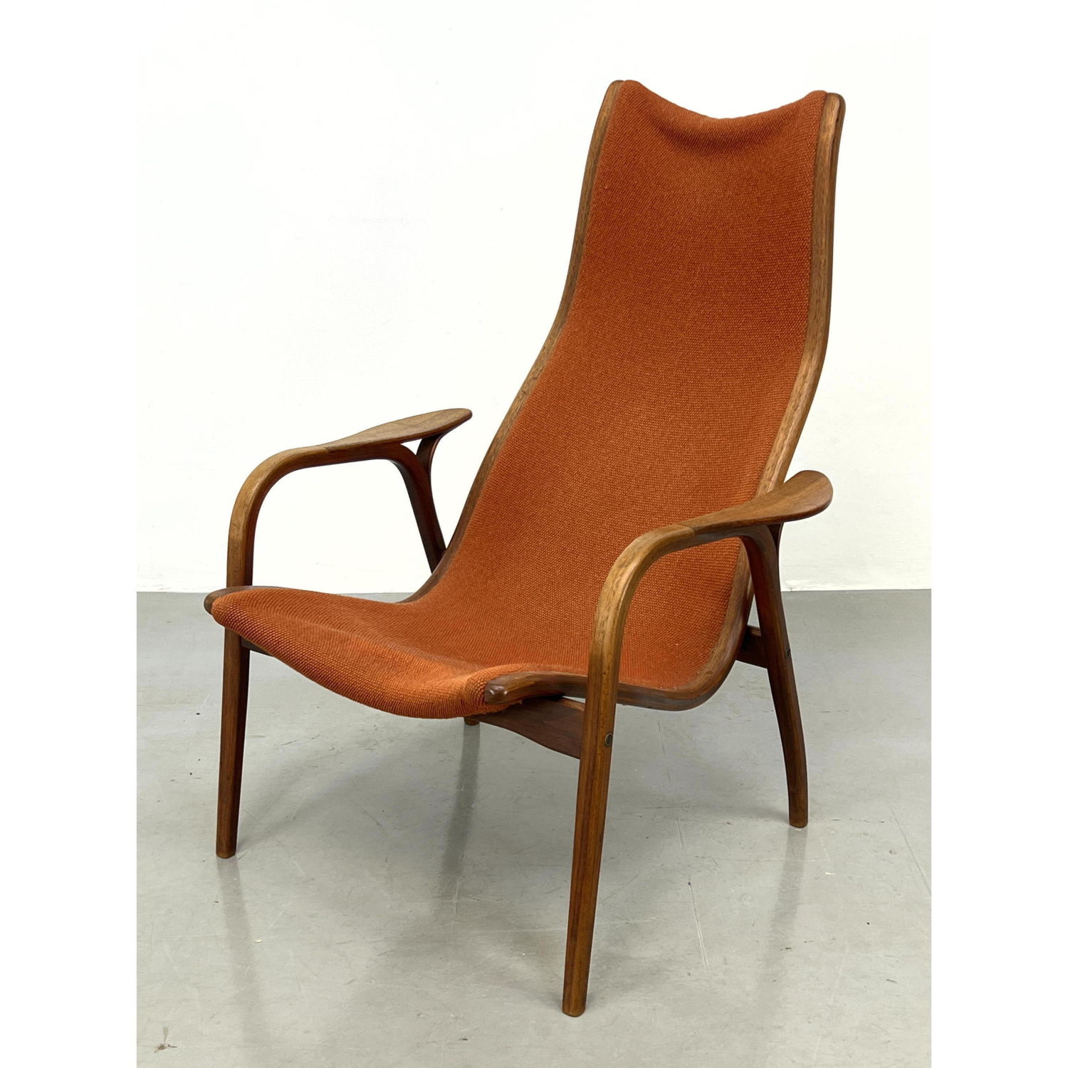 Appraisal: YNGVE EKSTROM Danish Teak Lounge Chair Tall Back Lamino Lounge