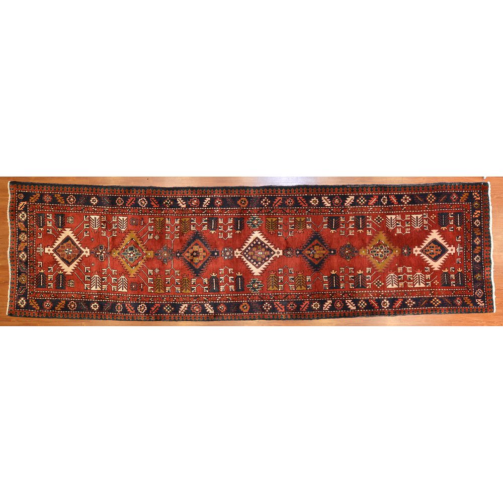 Appraisal: Heriz Runner Persia x Modern hand-knotted wool pile on cotton