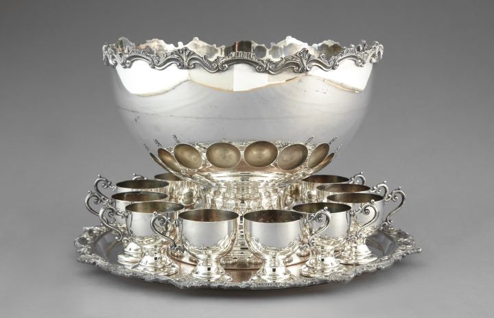 Appraisal: Fourteen-Piece American Silverplate Punch Service for twelve persons in Shell