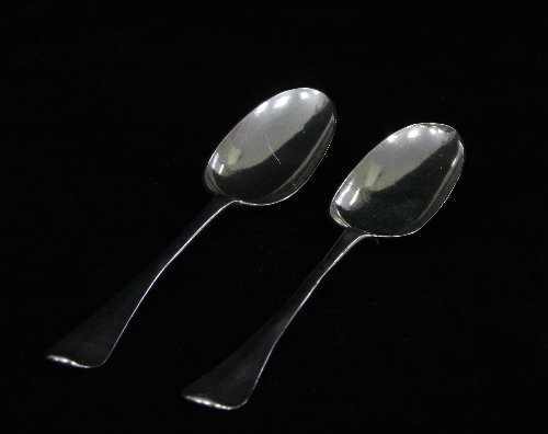 Appraisal: Two th Century rat-tail silver spoons marks rubbed each with