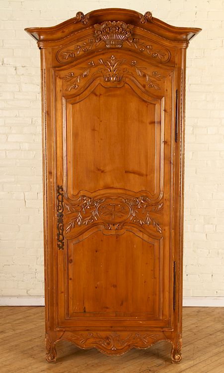 Appraisal: FRENCH TH CENTURY PINE SINGLE DOOR ARMOIRE A French nineteenth