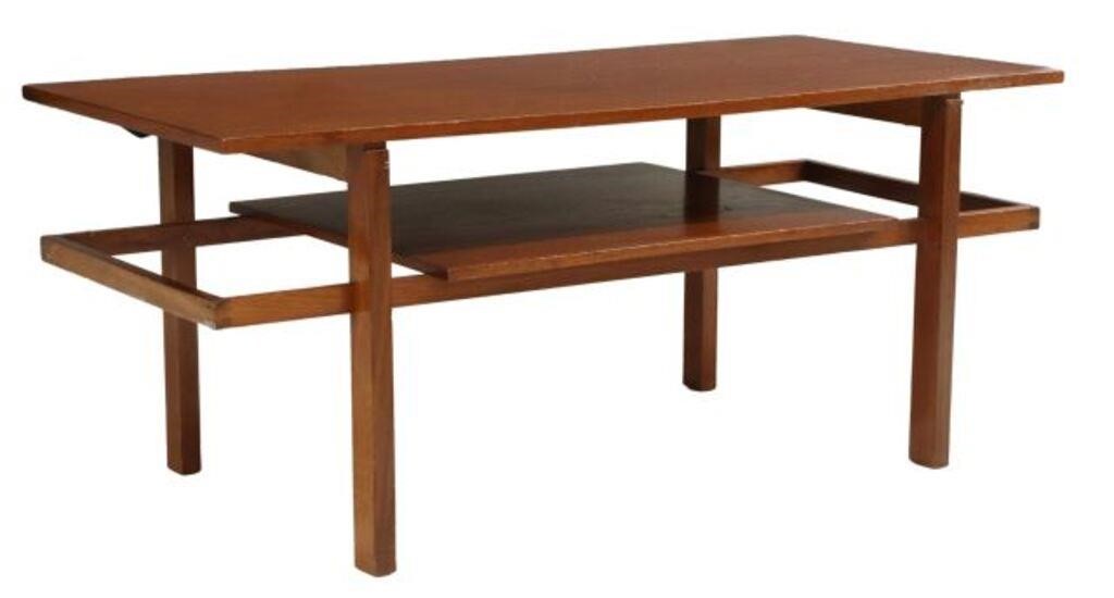 Appraisal: Italian mid-century modern teak coffee table c s rectangular top